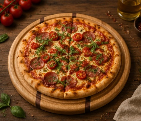 Handcrafted Oak Pizza Serving Board