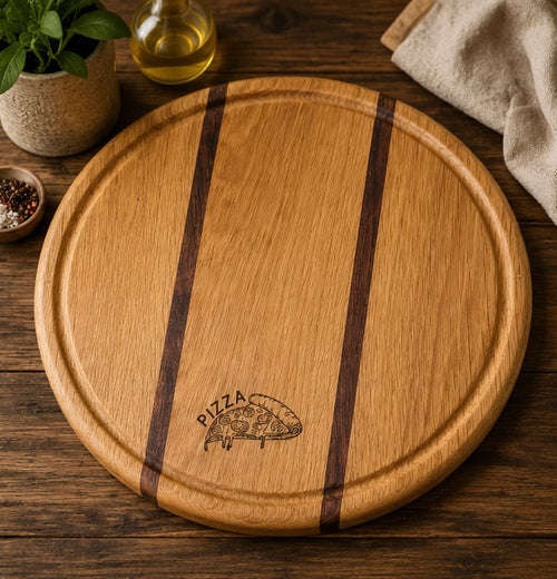 Handcrafted Oak Pizza Serving Board
