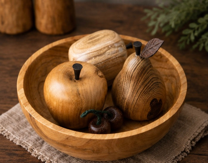Handcrafted Wooden Fruit Set