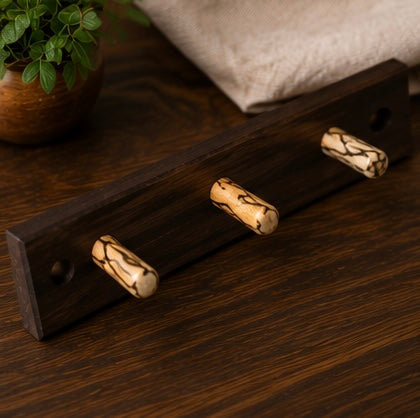 Handcrafted Black Walnut & Spalted Birch Key Hooks