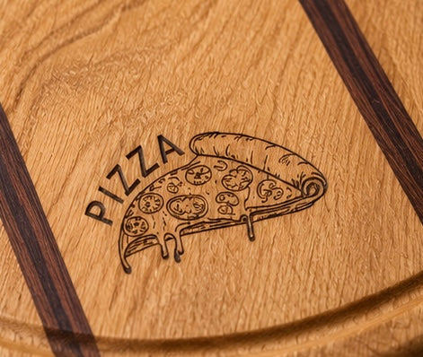 Handcrafted Oak Pizza Serving Board