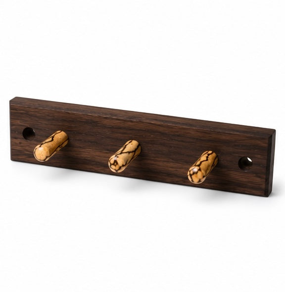 Handcrafted Black Walnut & Spalted Birch Key Hooks
