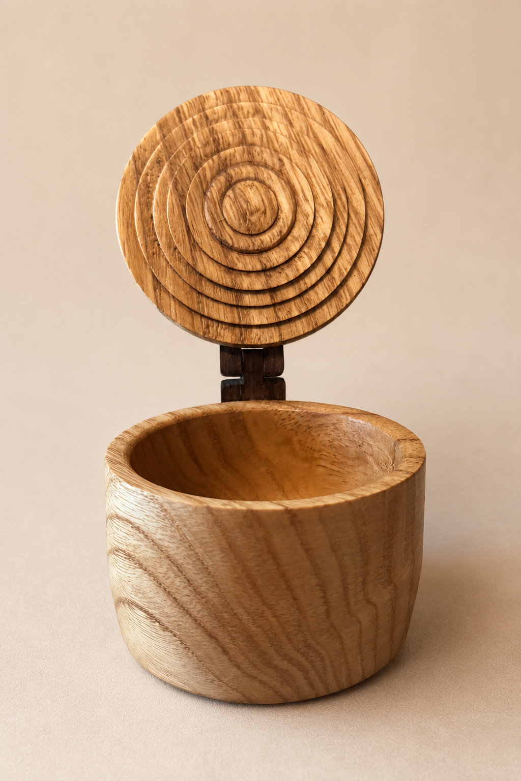 Handcrafted Chestnut Wood Lidded Pot