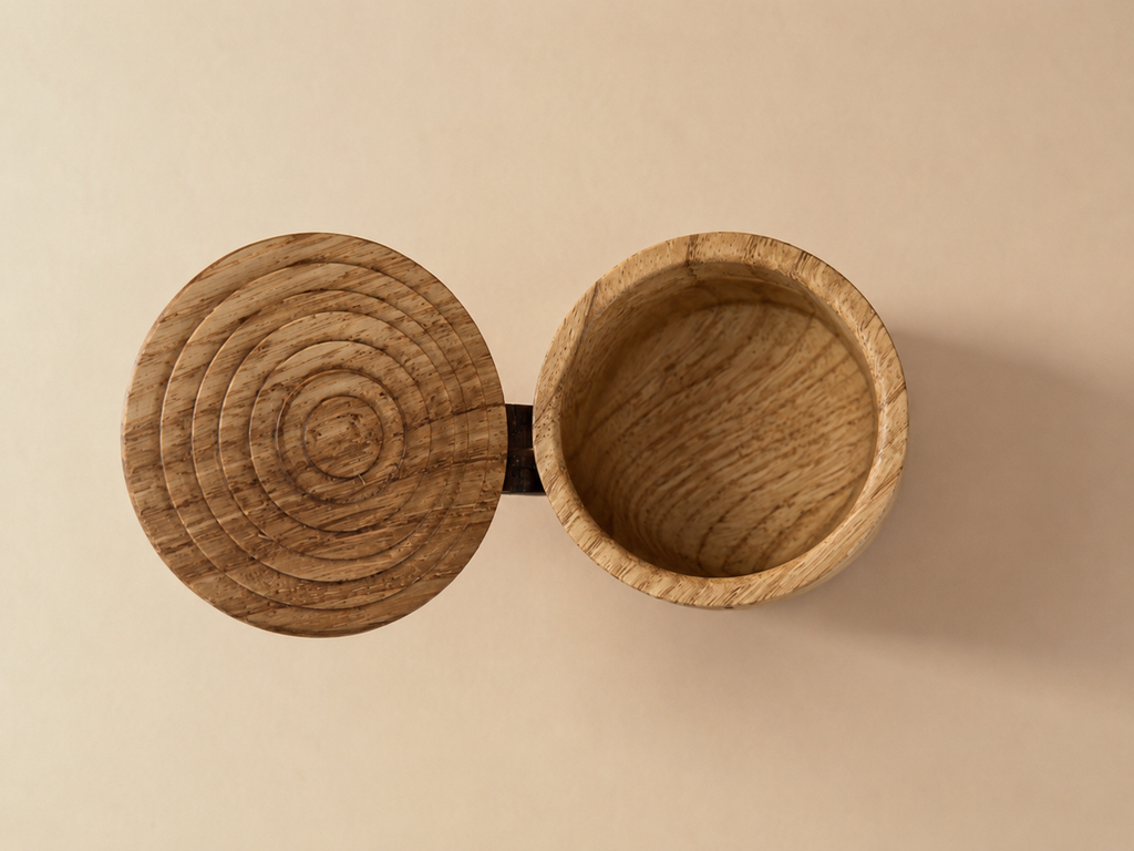 Handcrafted Chestnut Wood Lidded Pot