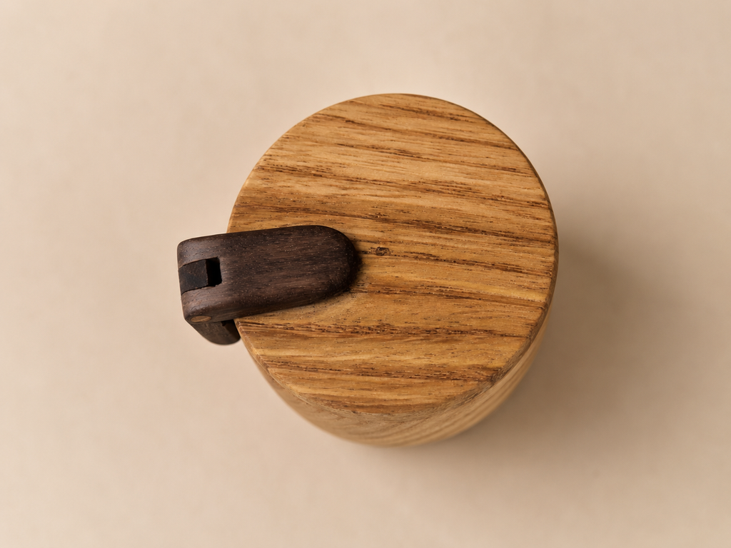 Handcrafted Chestnut Wood Lidded Pot