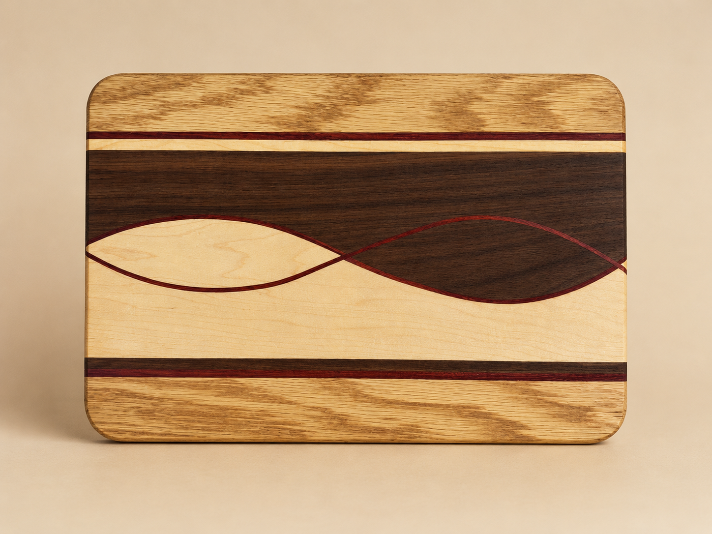 Handcrafted Exotic Hardwood Serving/Chopping Board – 15” x 10”