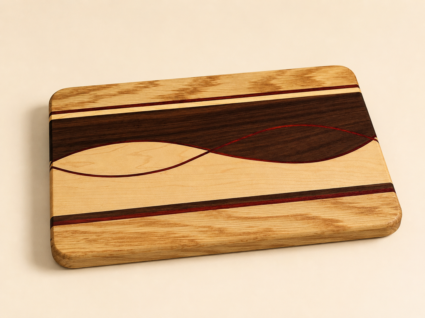 Handcrafted Exotic Hardwood Serving/Chopping Board – 15” x 10”