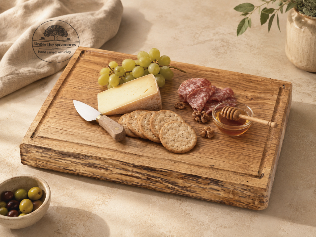 Handcrafted Solid Oak Serving & Charcuterie Board