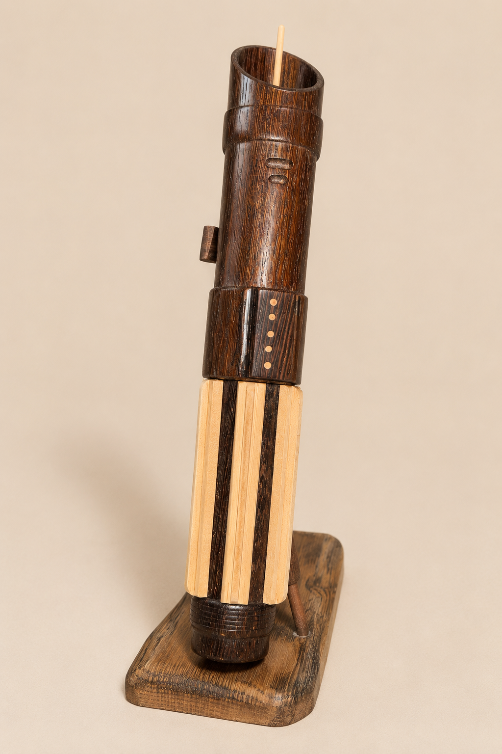 Handcrafted Wooden Lightsaber-Inspired Display Piece