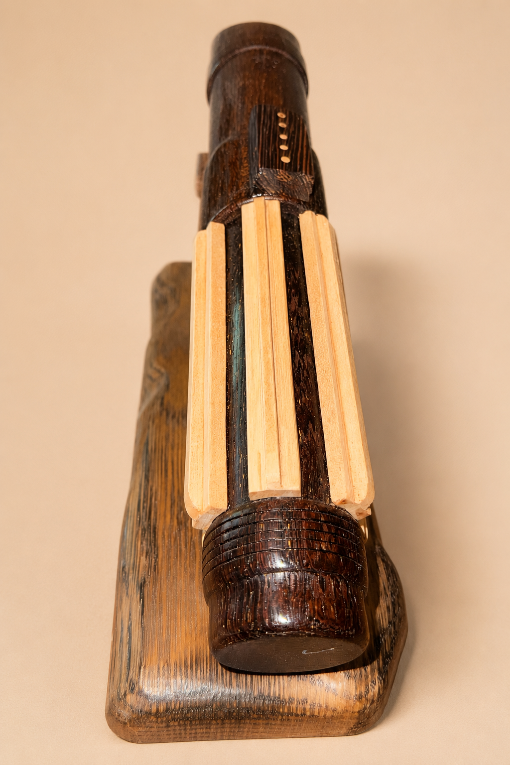Handcrafted Wooden Lightsaber-Inspired Display Piece