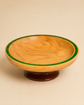 Handmade Wooden Bowl with Green Resin Inlay