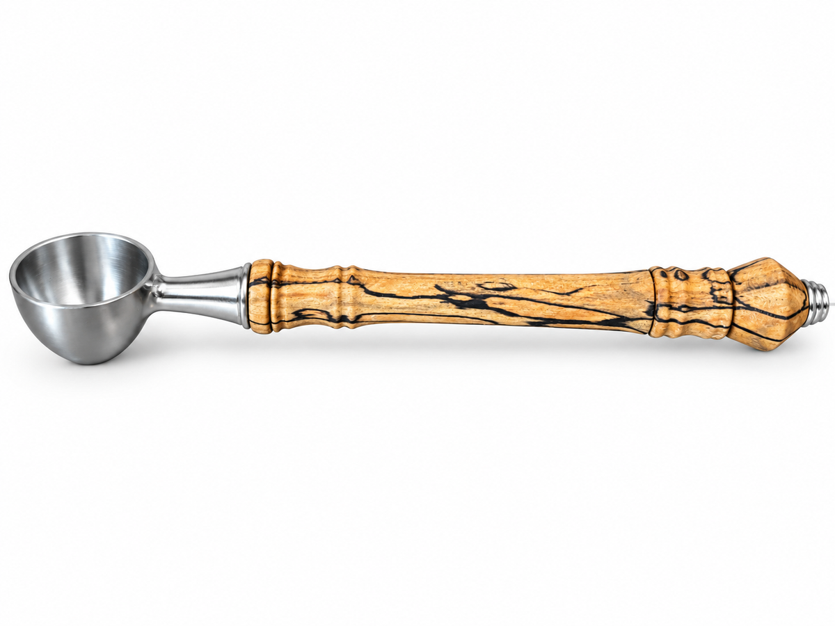 Spalted Birch Coffee Scoop – Silver