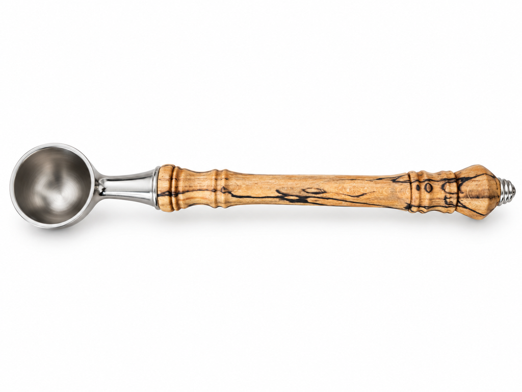 Spalted Birch Coffee Scoop – Silver