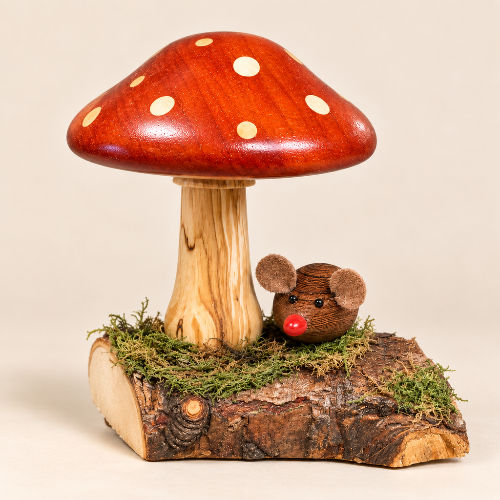 Handcrafted Woodland Mushroom & Mouse