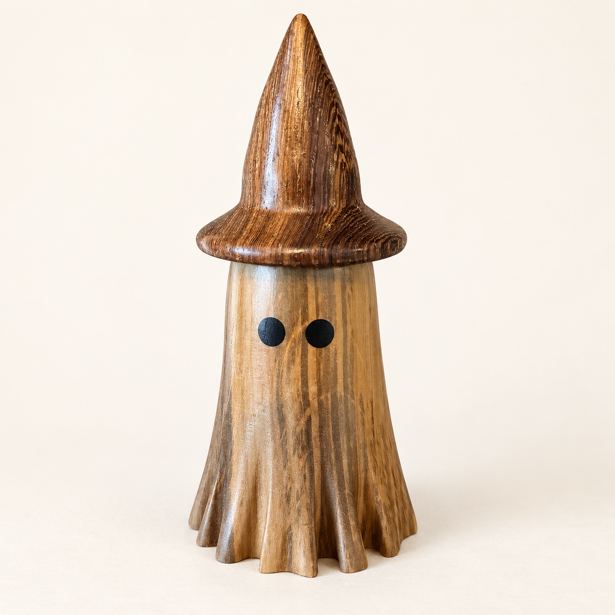 Wooden Ghosts with Witch Hats