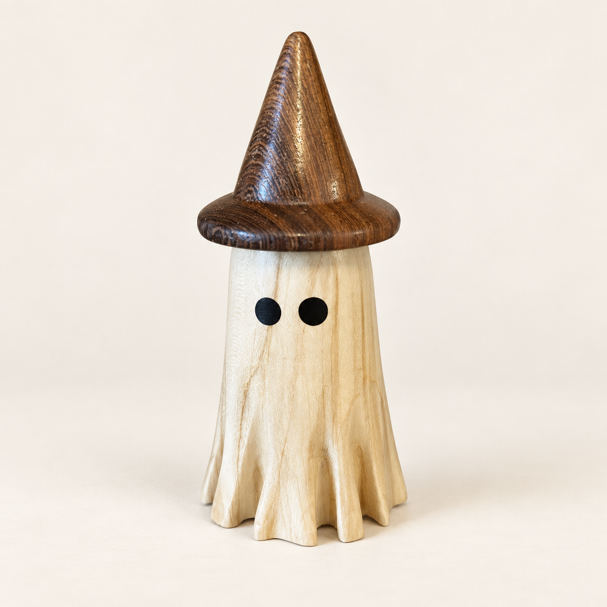 Wooden Ghosts with Witch Hats