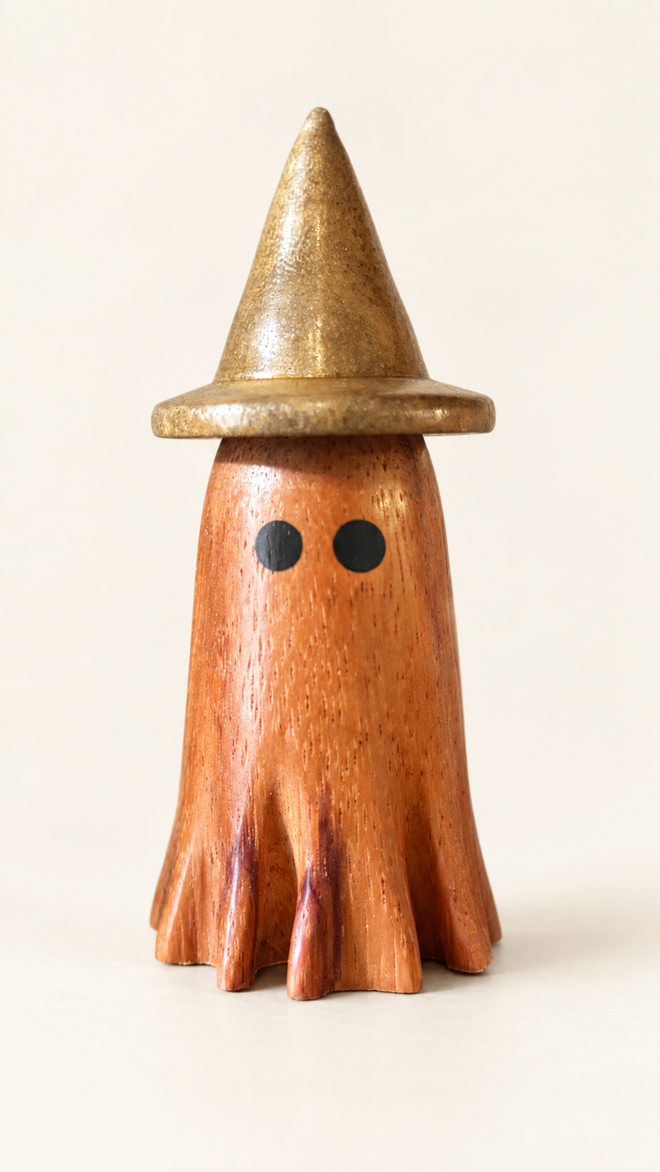 Wooden Ghosts with Witch Hats