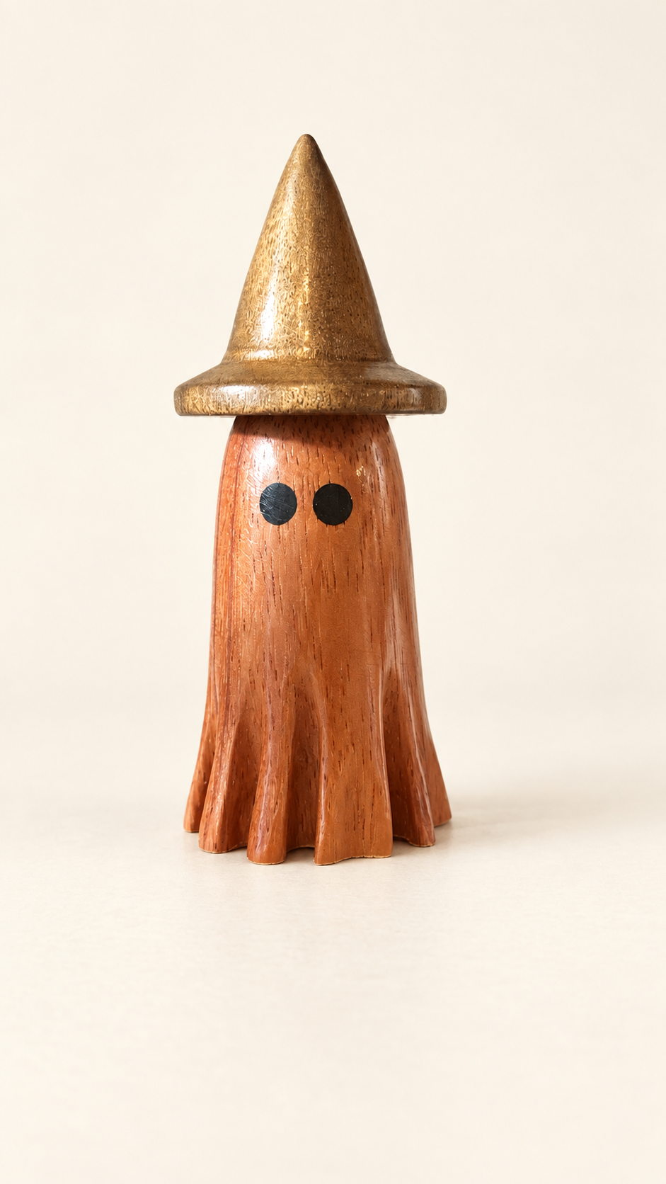 Wooden Ghosts with Witch Hats