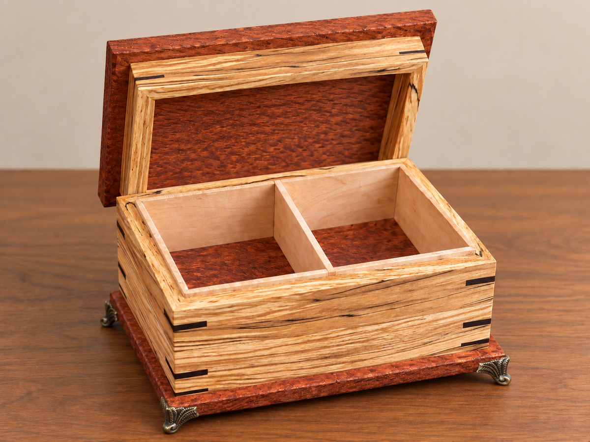 Spalted Beech & Australian Silky Oak Tea Box